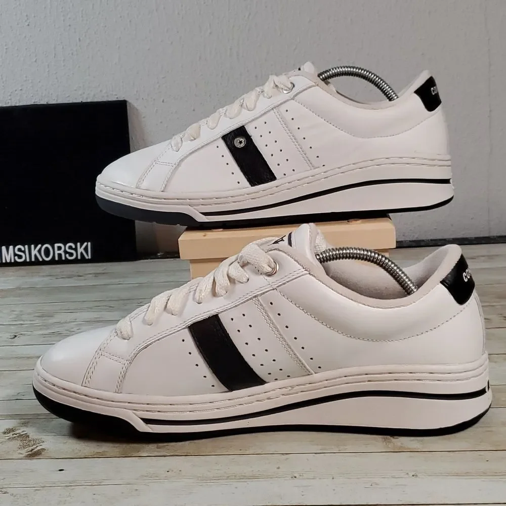 Converse‎ Match Up OX Mens 12 White Black Leather Vintage 90s Skateboard Shoes